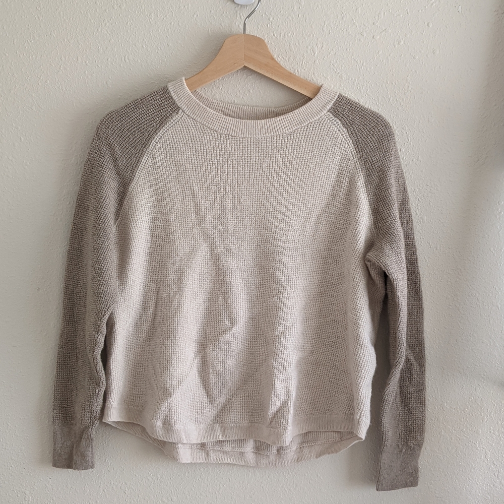 Madewell Jane Waffle Stitch Sweater - Beige/Cream Size M
